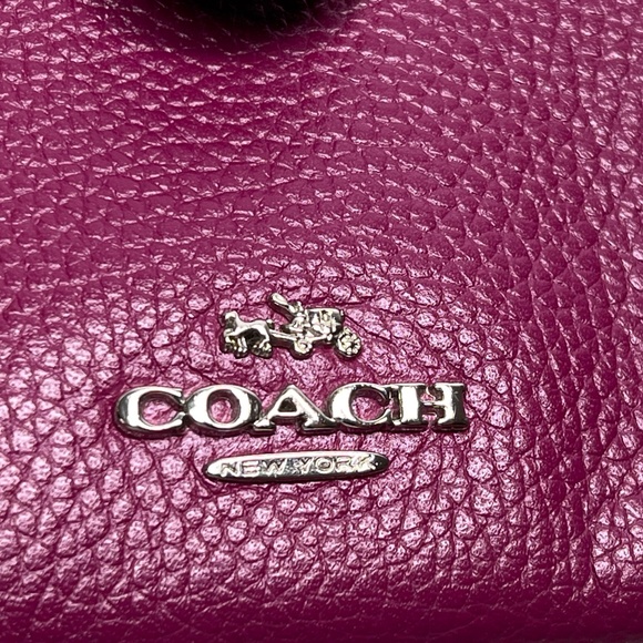 COACH Cross Body Bag Genuine Leather Magenta Purple Mauve EUC - Picture 7 of 16